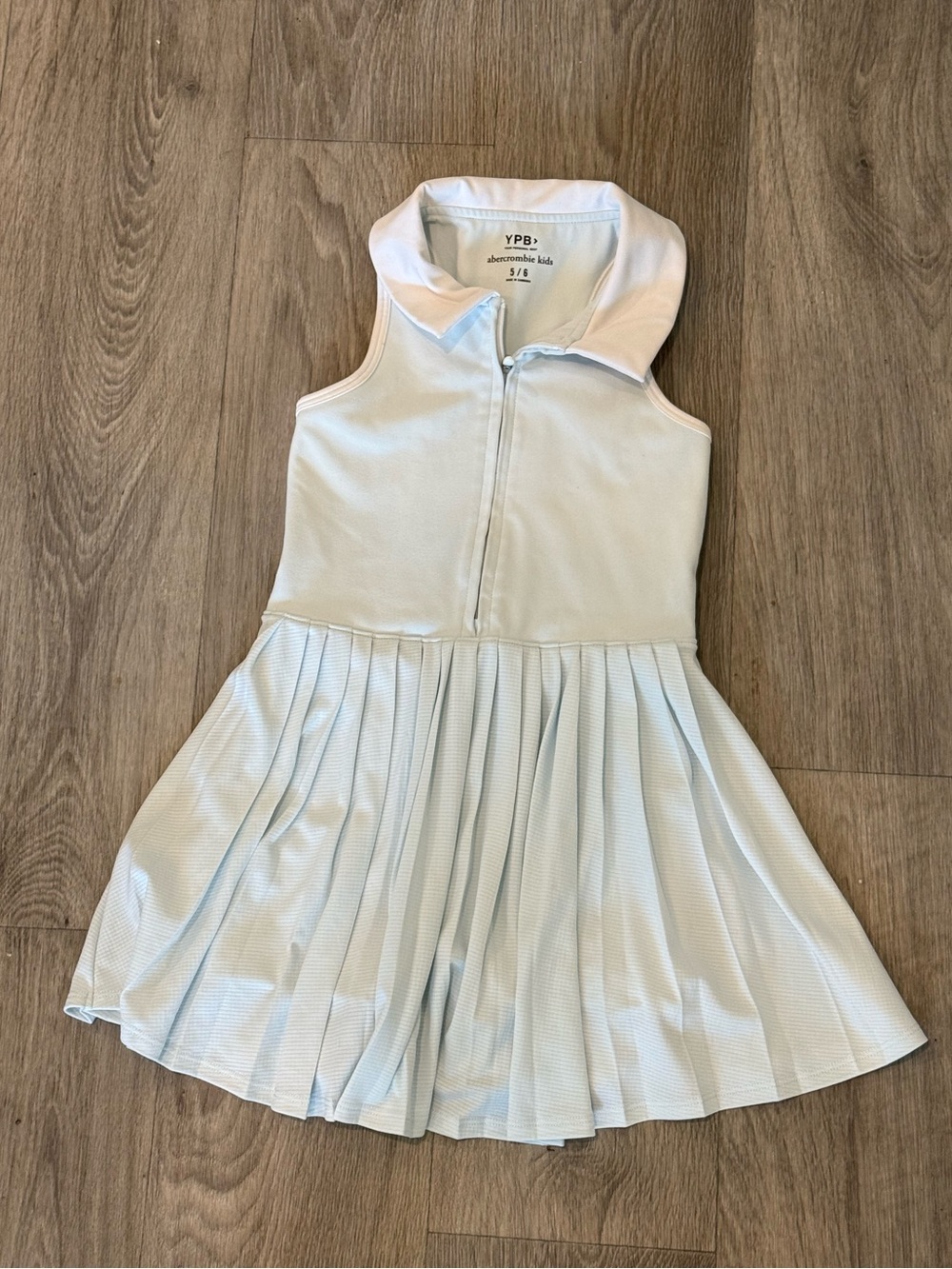 abercrombie kids Light Blue Sleeveless Pleated Polo Dress